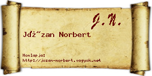 Józan Norbert névjegykártya